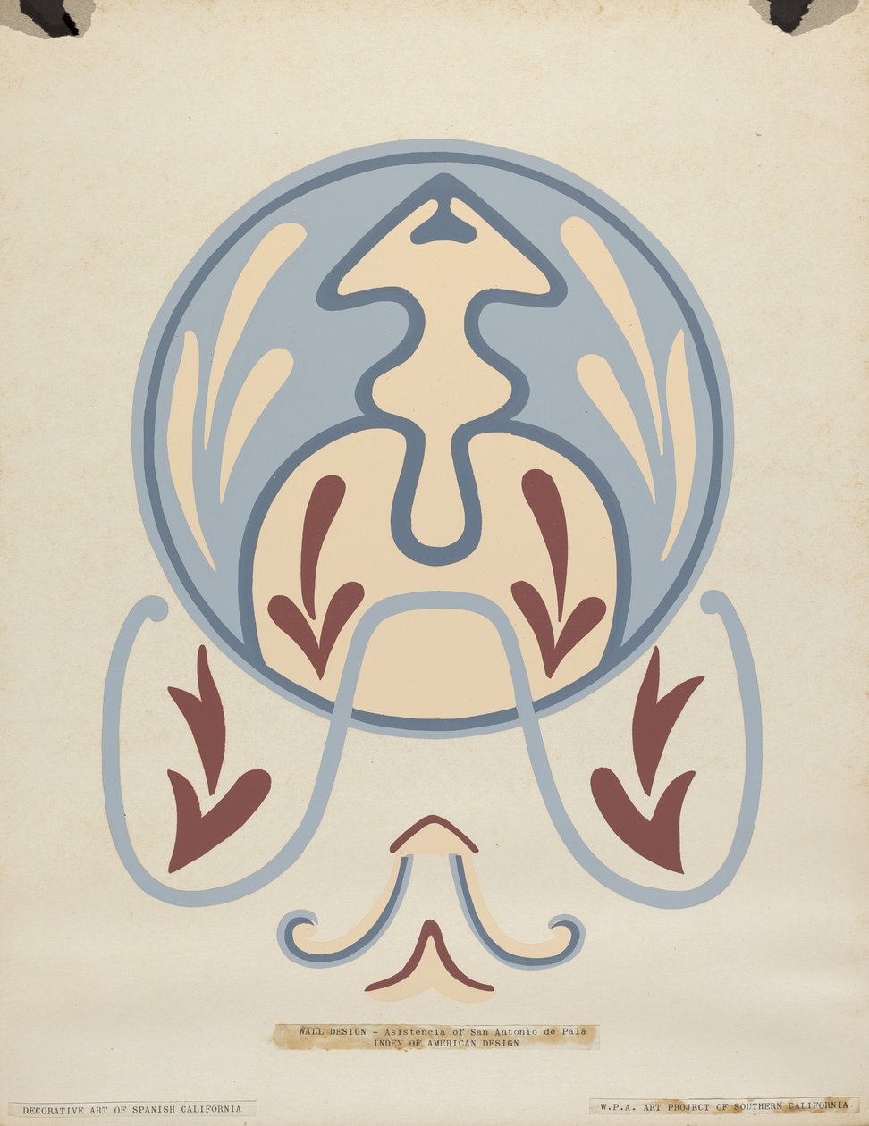 Wanddesign - Asistencia von San Antonio de Pala aus dem Portfolio: "Dekorative Kunst des spanischen Kaliforniens" von American 20th Century