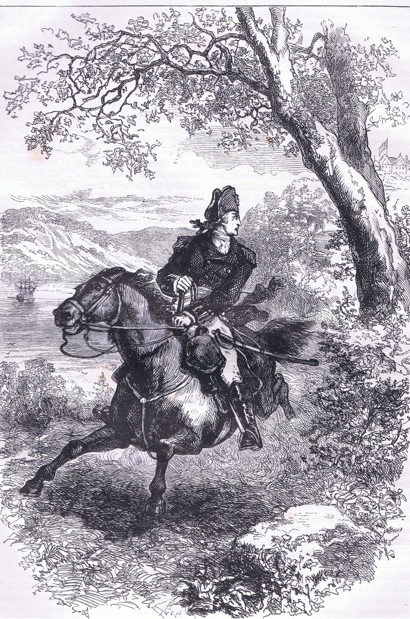 Flucht von Benedict Arnold, Illustration aus Cassells Geschichte der Vereinigten Staaten, veröffentlicht von Cassell, Petter & Galpin, ca. 1900 von American English school