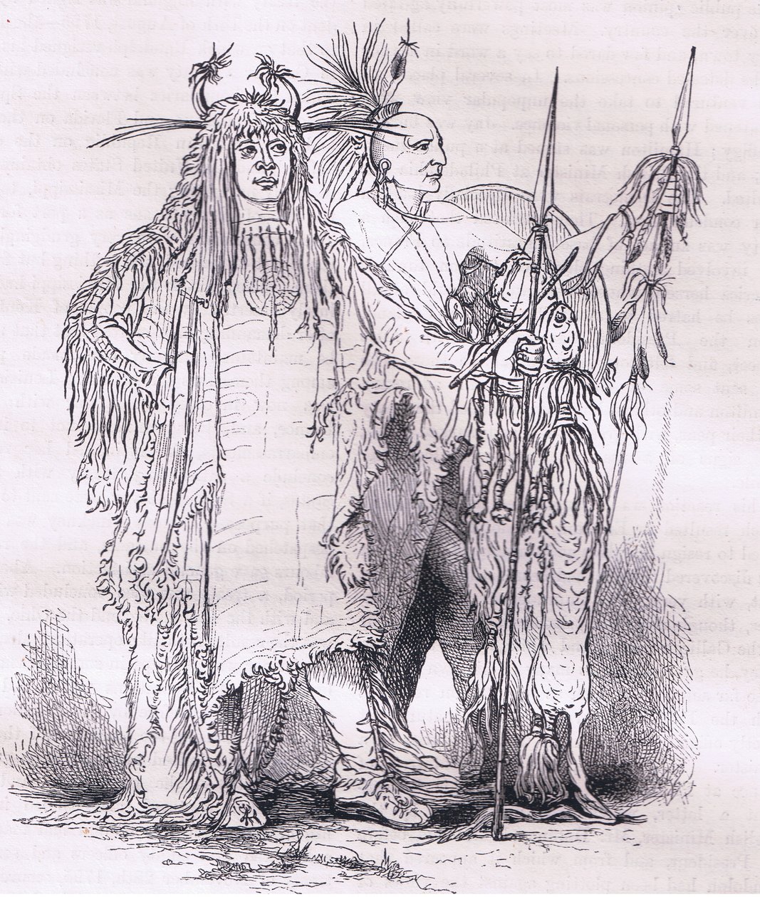Gruppe von Grenzindianern, Illustration aus Cassells Geschichte der Vereinigten Staaten, veröffentlicht von Cassell, Petter & Galpin, ca. 1900 (Litho) von American English school