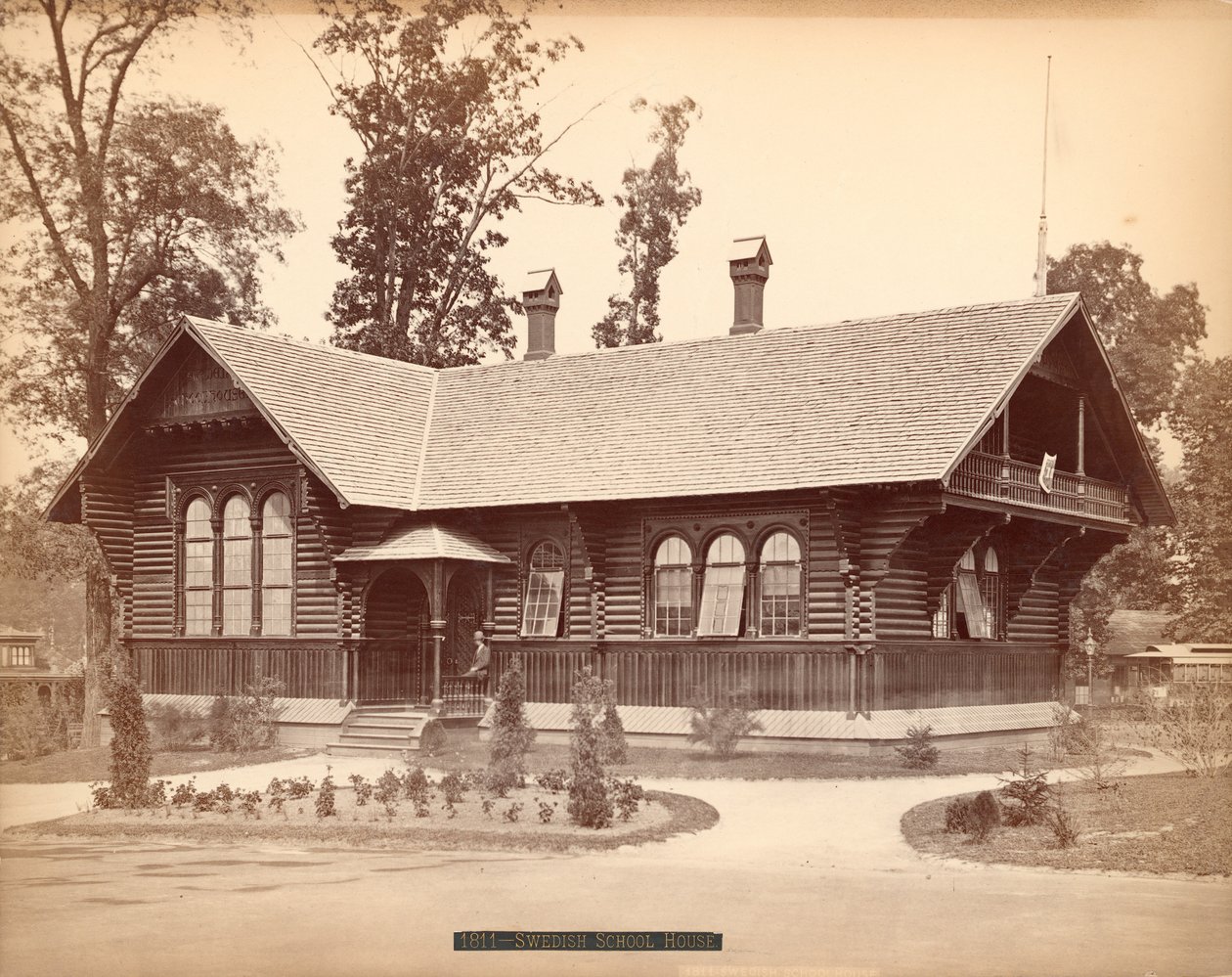 Schwedisches Schulhaus, Centennial Exposition, Philadelphia, 1876 von American Photographer