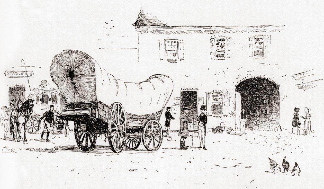 Ein Conestoga-Wagen im Bull
