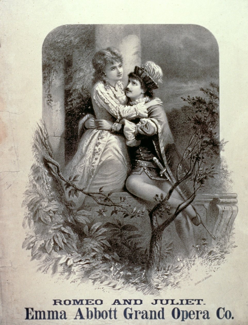 Werbung für Romeo und Julia, mit Emma Abbott, Grand Opera Company von American School