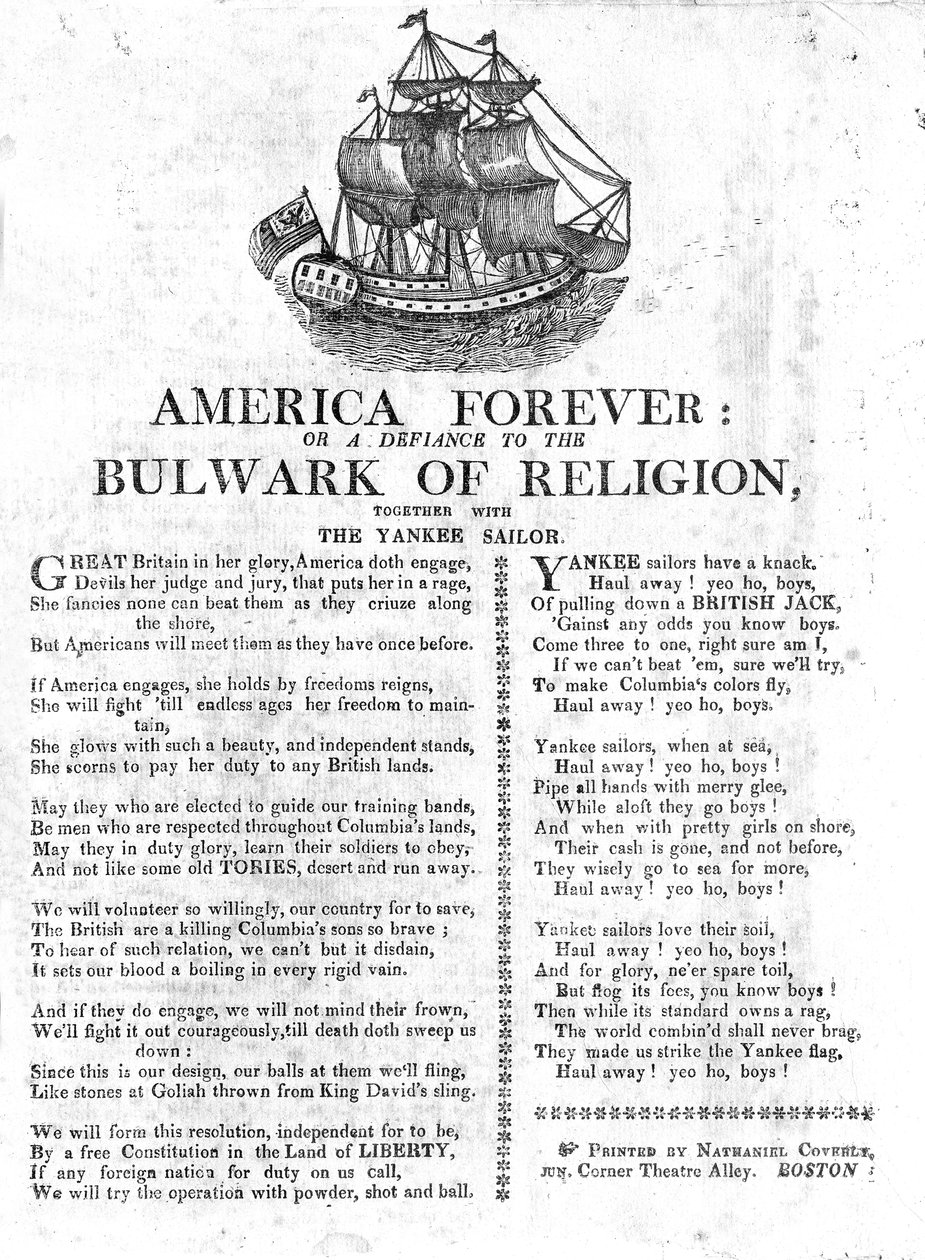Amerika für immer oder eine Herausforderung an das Bollwerk der Religion, zusammen mit dem Yankee-Segler von American School