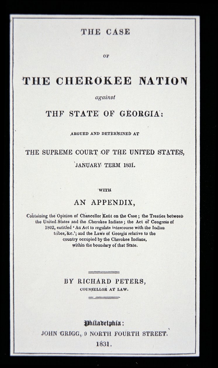Anti-Entfernungs-Traktat der Cherokee-Nation als Antwort auf die erzwungene Entfernung der Indianer aus ihrer Heimat von American School