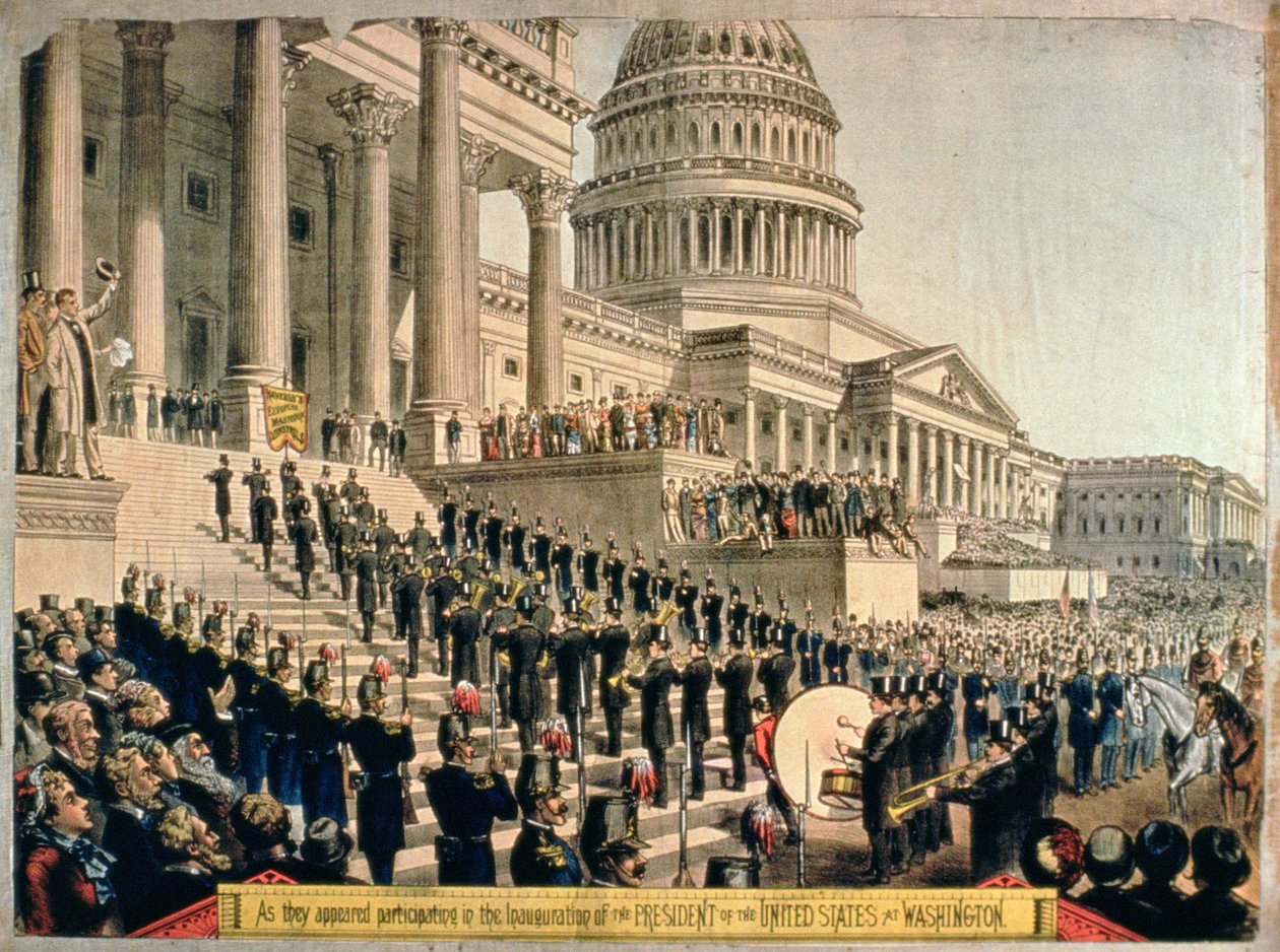 Wie sie bei der Amtseinführung des Präsidenten der Vereinigten Staaten in Washington erschienen von American School