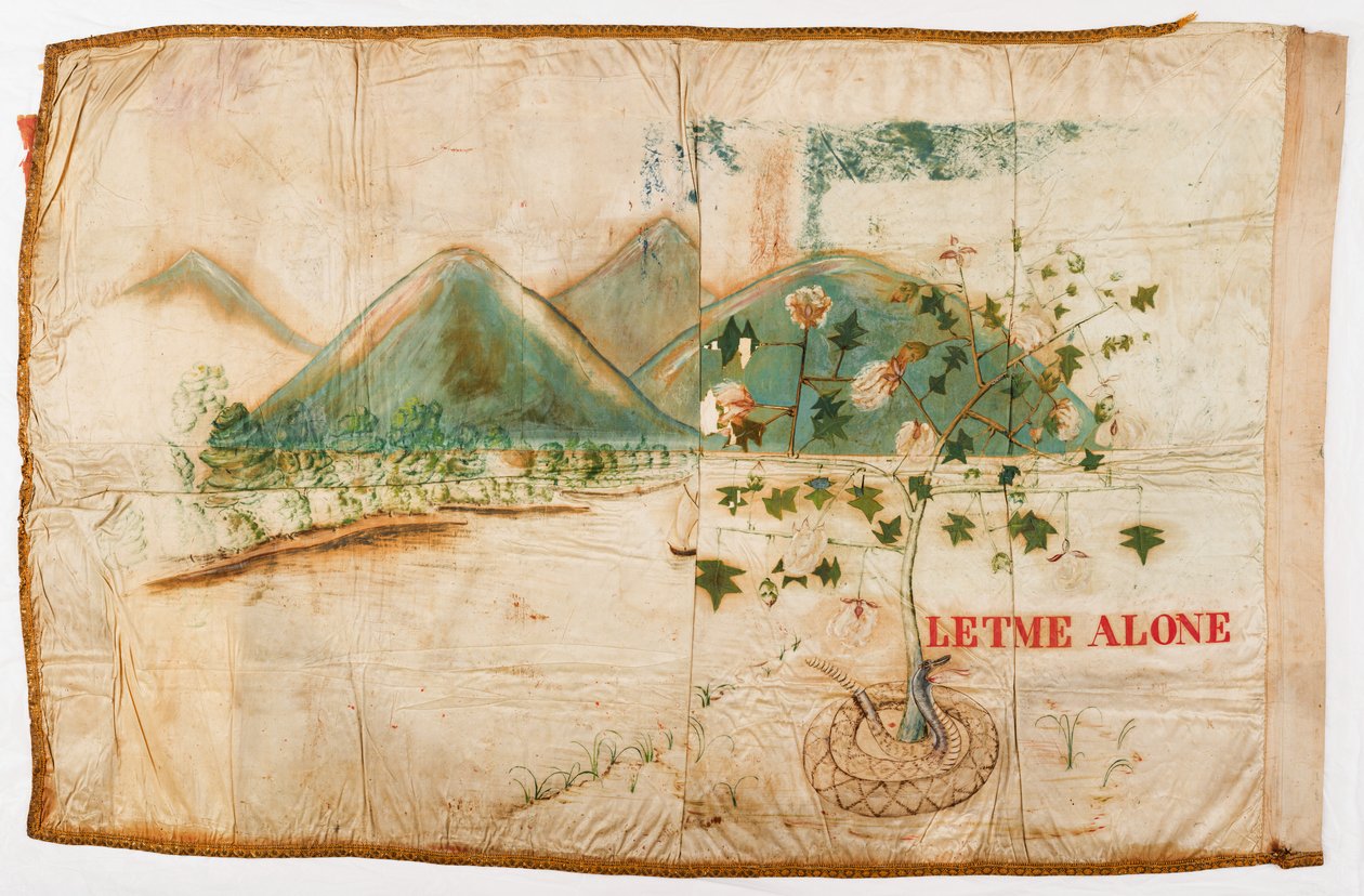 Rückansicht der Kompaniefarben der Cherokee Brown Riflemen, Georgia von American School