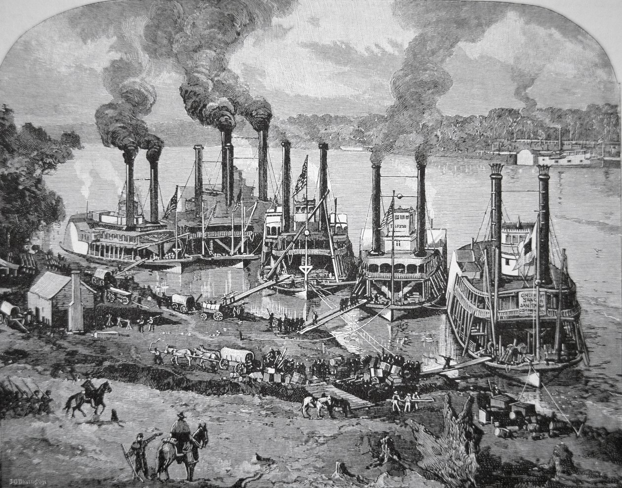 Schlacht von Shiloh, auch bekannt als Pittsburg Landing, April 1862 von American School