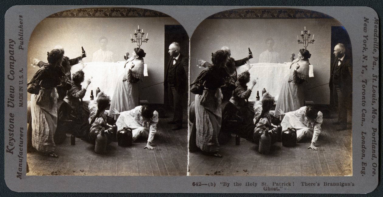 Bei dem heiligen St. Patrick! Da ist Brannigans Geist (Stereograph) von American School