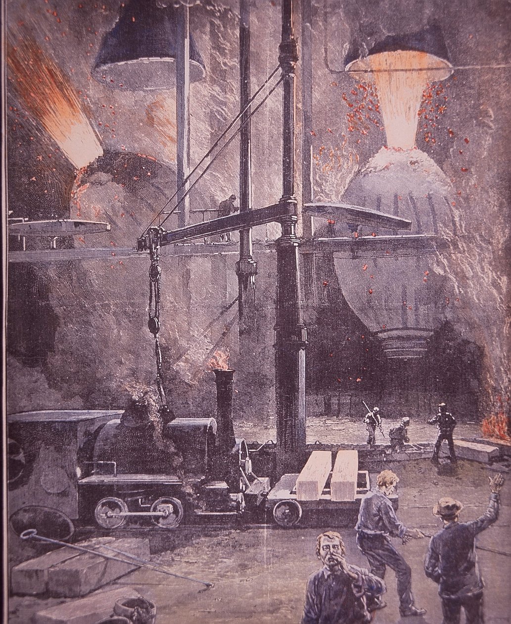 Carnegie-Stahlwerke, Bessemer-Konverter in voller Aktion, Pittsburgh, Pennsylvania von American School