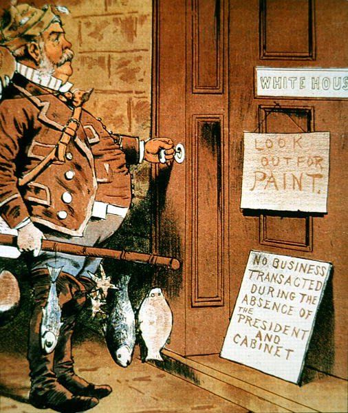 Karikatur von Präsident Chester A. Arthur aus dem 