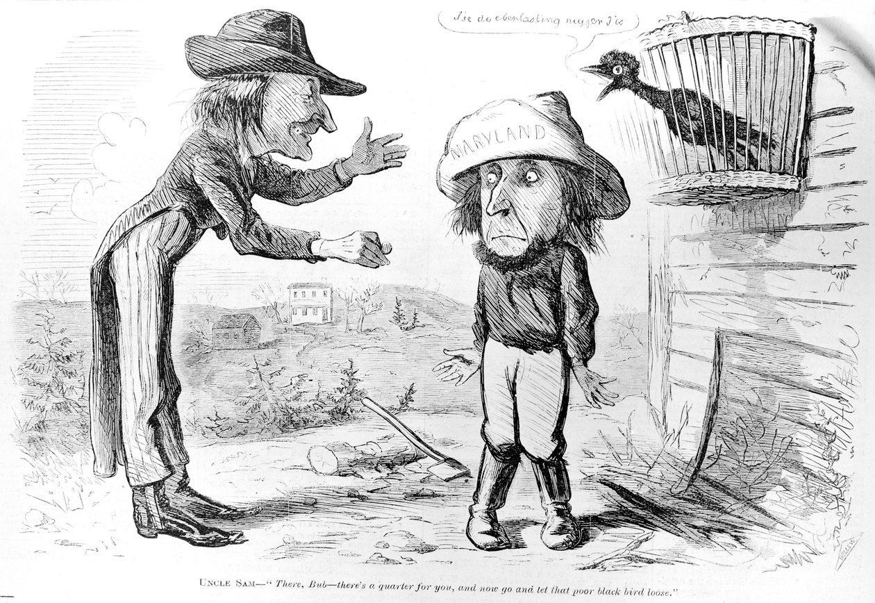 Karikatur zur Abschaffung der Sklaverei in Maryland, aus "Frank Leslie