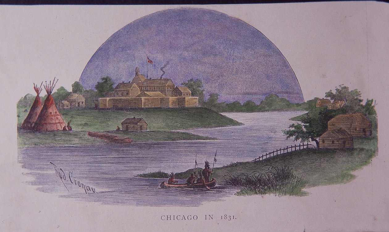 Chicago im Jahr 1831, späte 19. Jahrhundert von American School