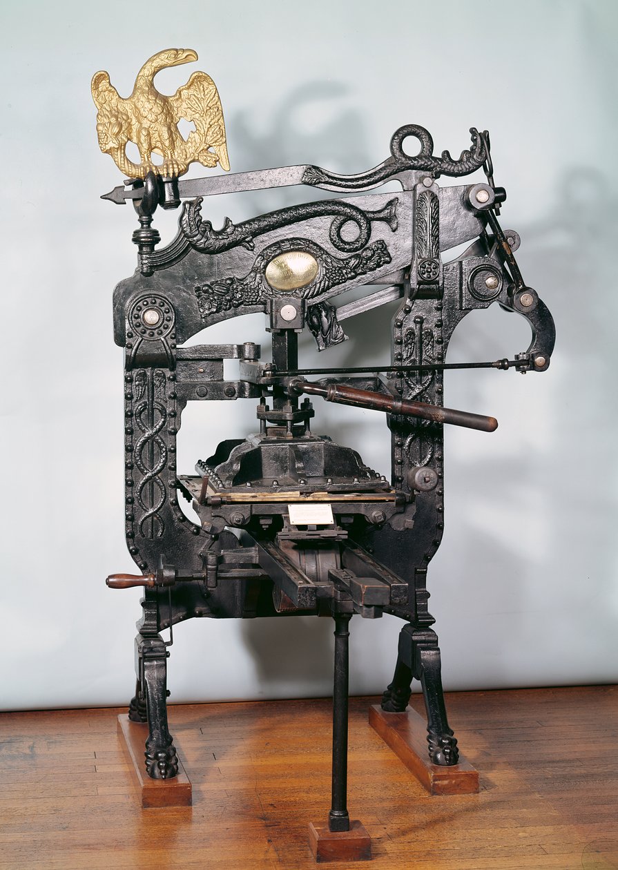 Columbia-Druckpresse, hergestellt von Clymer und Dixon, 1837 von American School