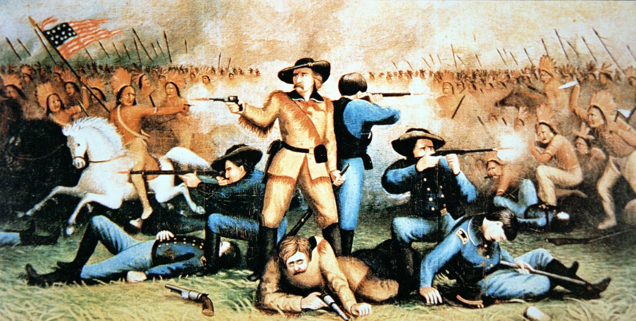 Custers letzter Kampf in der Schlacht am Little Bighorn, 25. Juni von American School