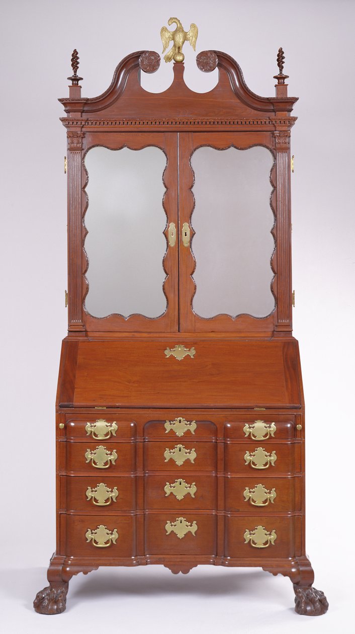 Schreibtisch und Bücherregal, aus Boston, 1765-75 von American School