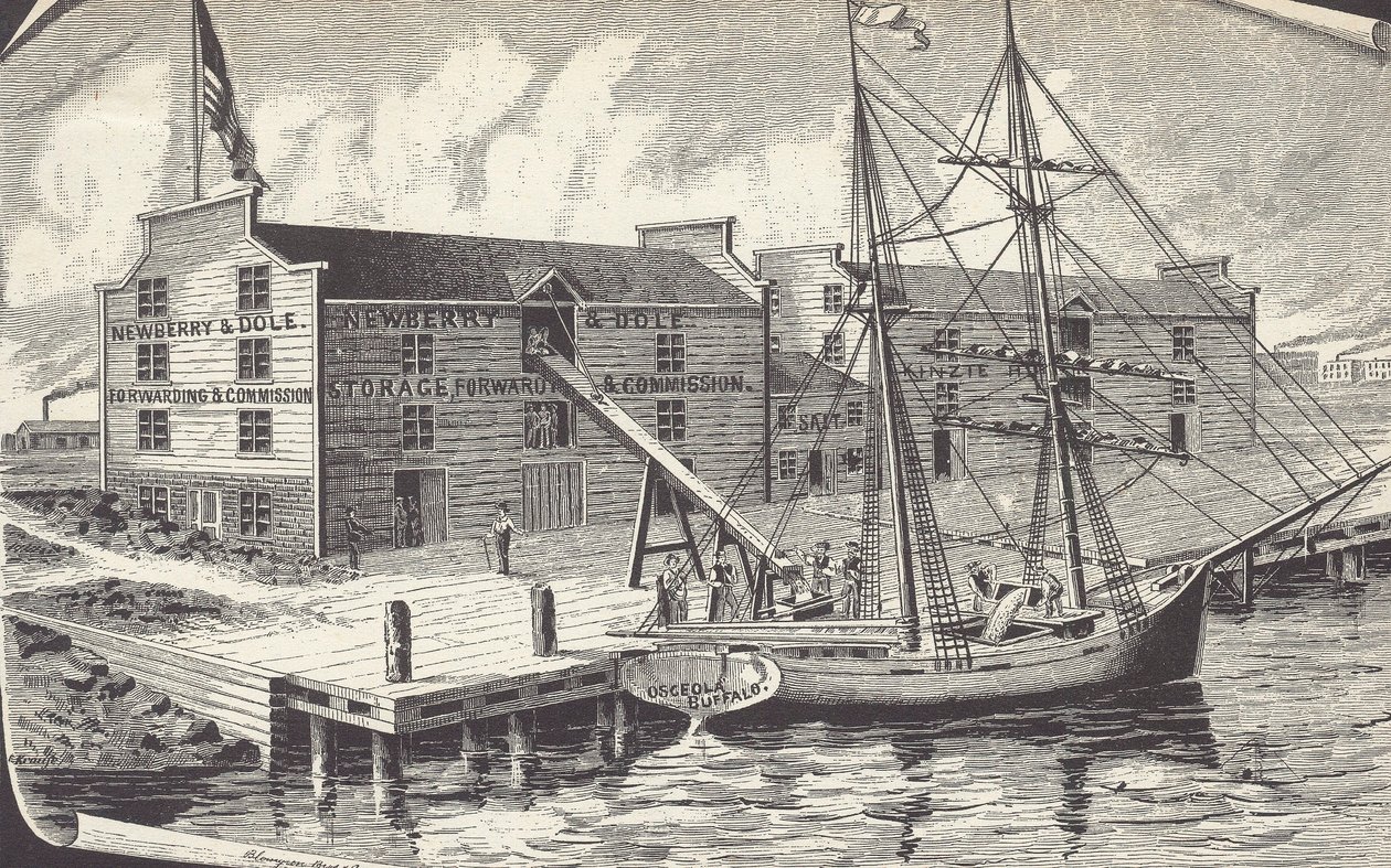 Erste Weizenlieferung aus dem Lagerhaus in Chicago, Newberry & Dole von American School