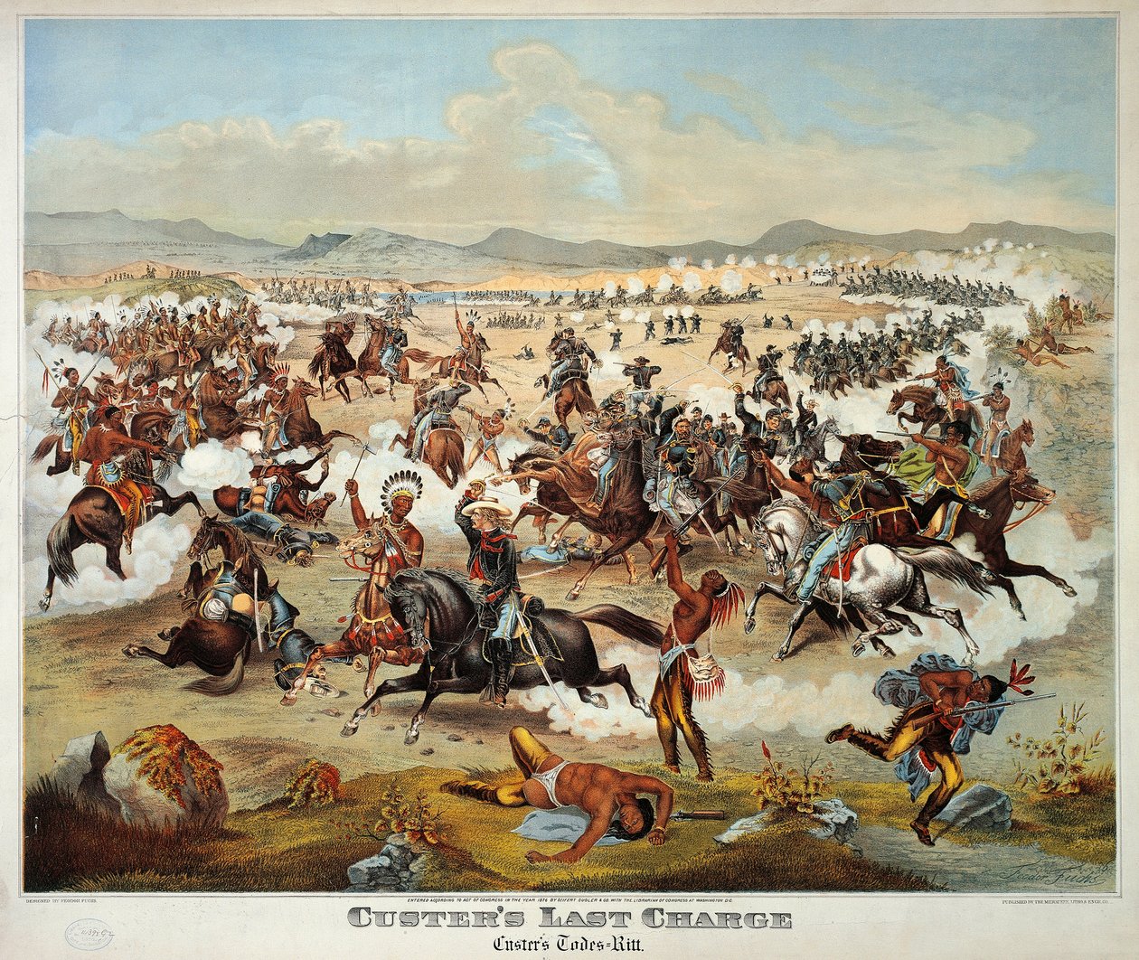 General Custers letzter Stand in der Schlacht am Little Bighorn, 25. Juni von American School