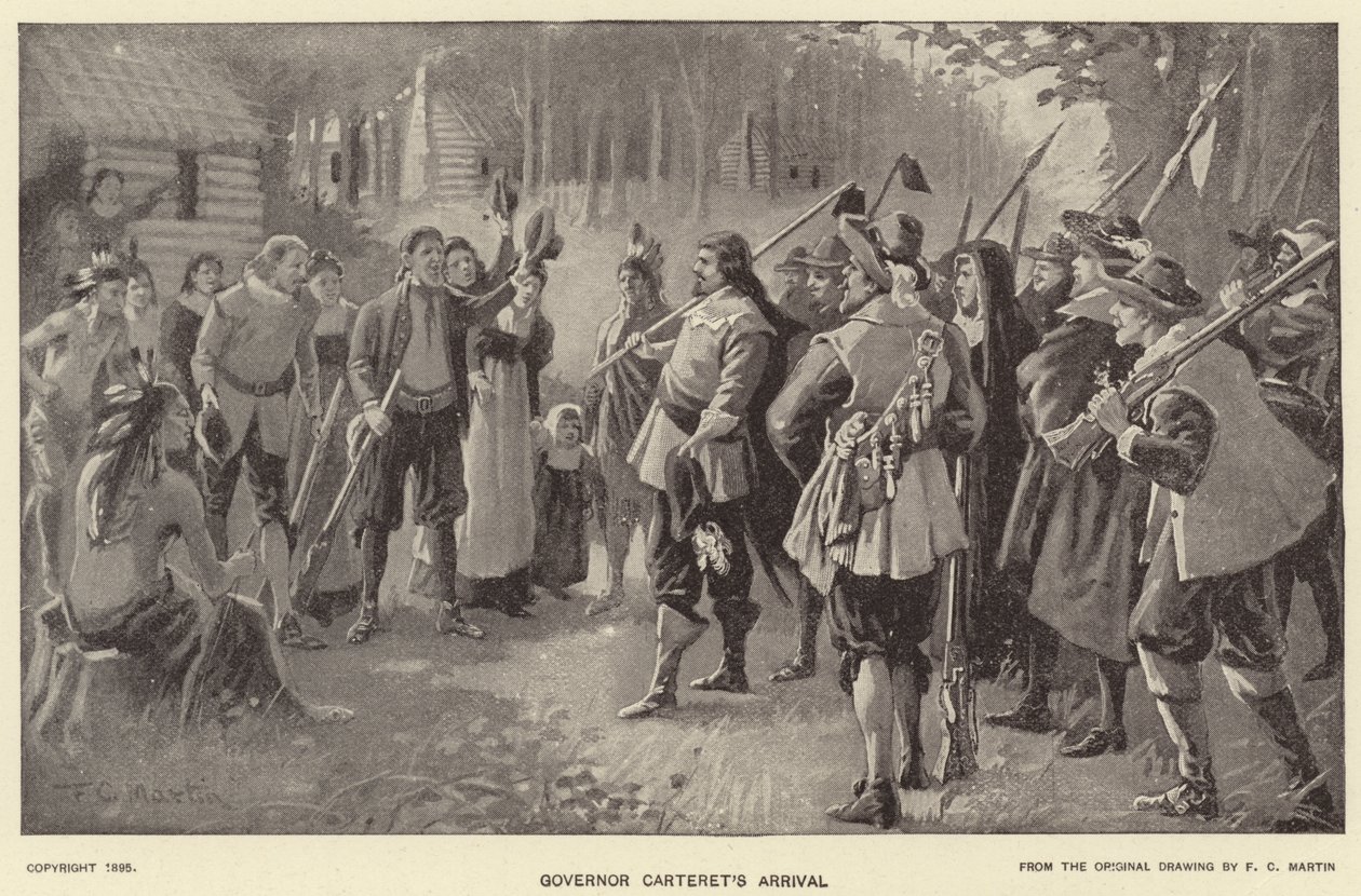 Ankunft von Gouverneur Carteret von American School
