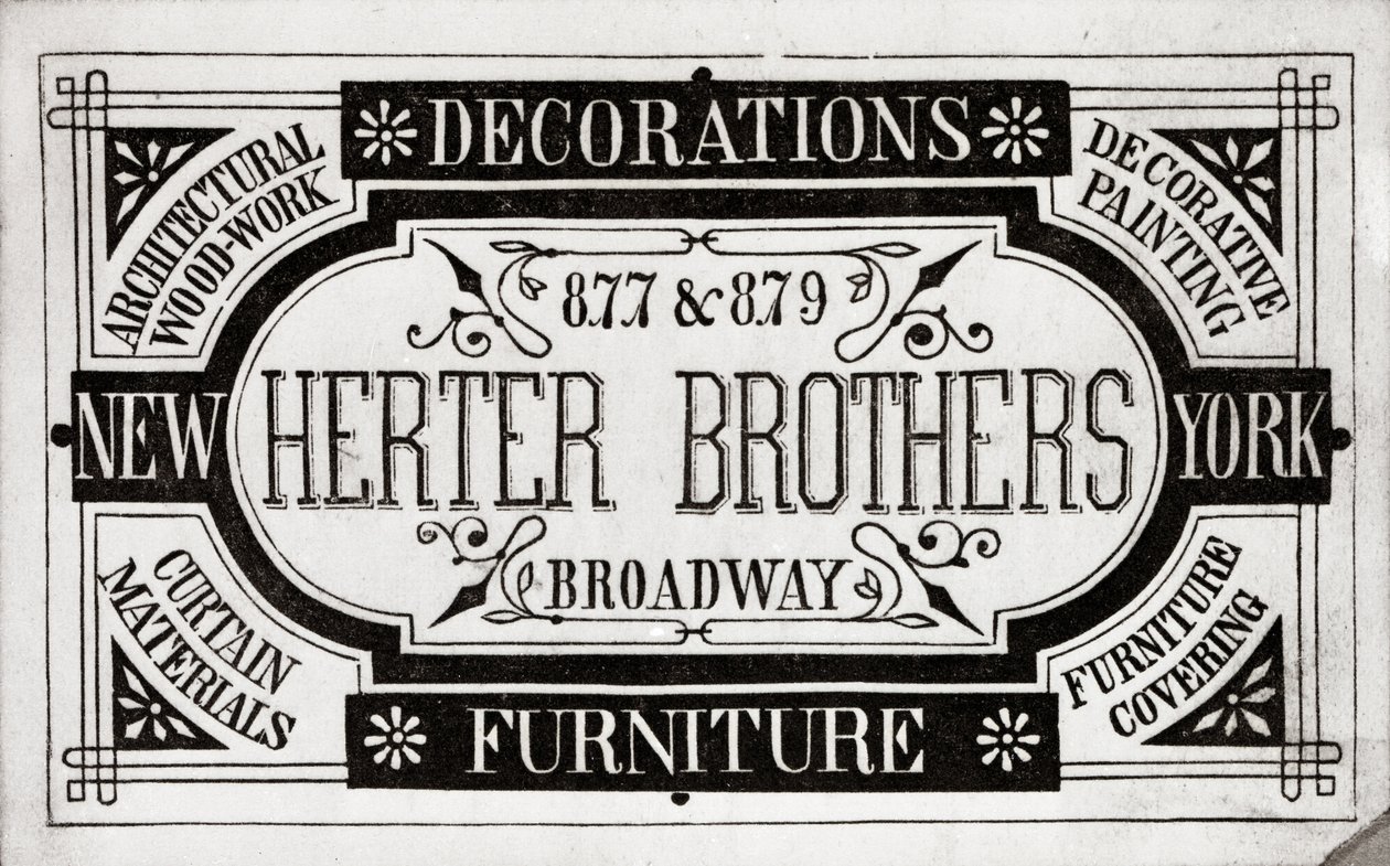 Herter Brothers, Dekorationen, Möbel, 877 & 879 Broadway, New York von American School