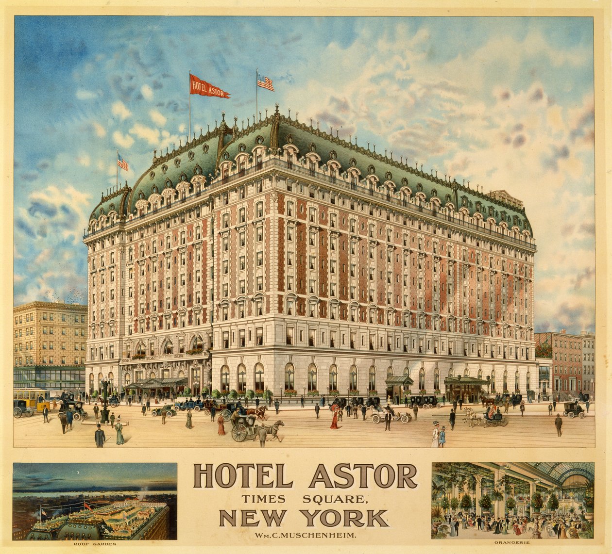 Hotel Astor, Times Square, New York, Wm. C. Muschenheim von American School