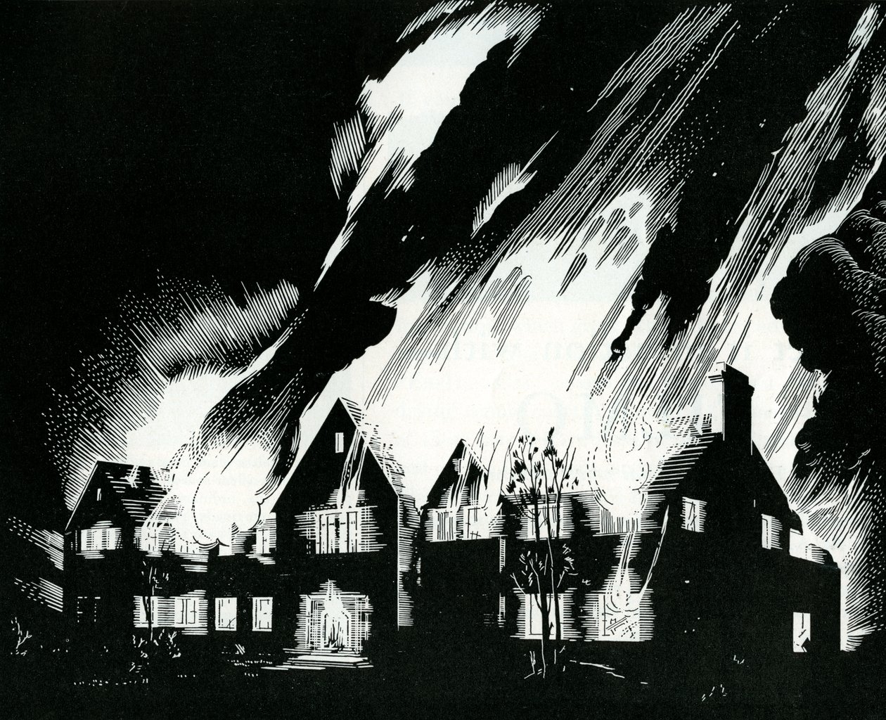 Haus in Flammen von American School