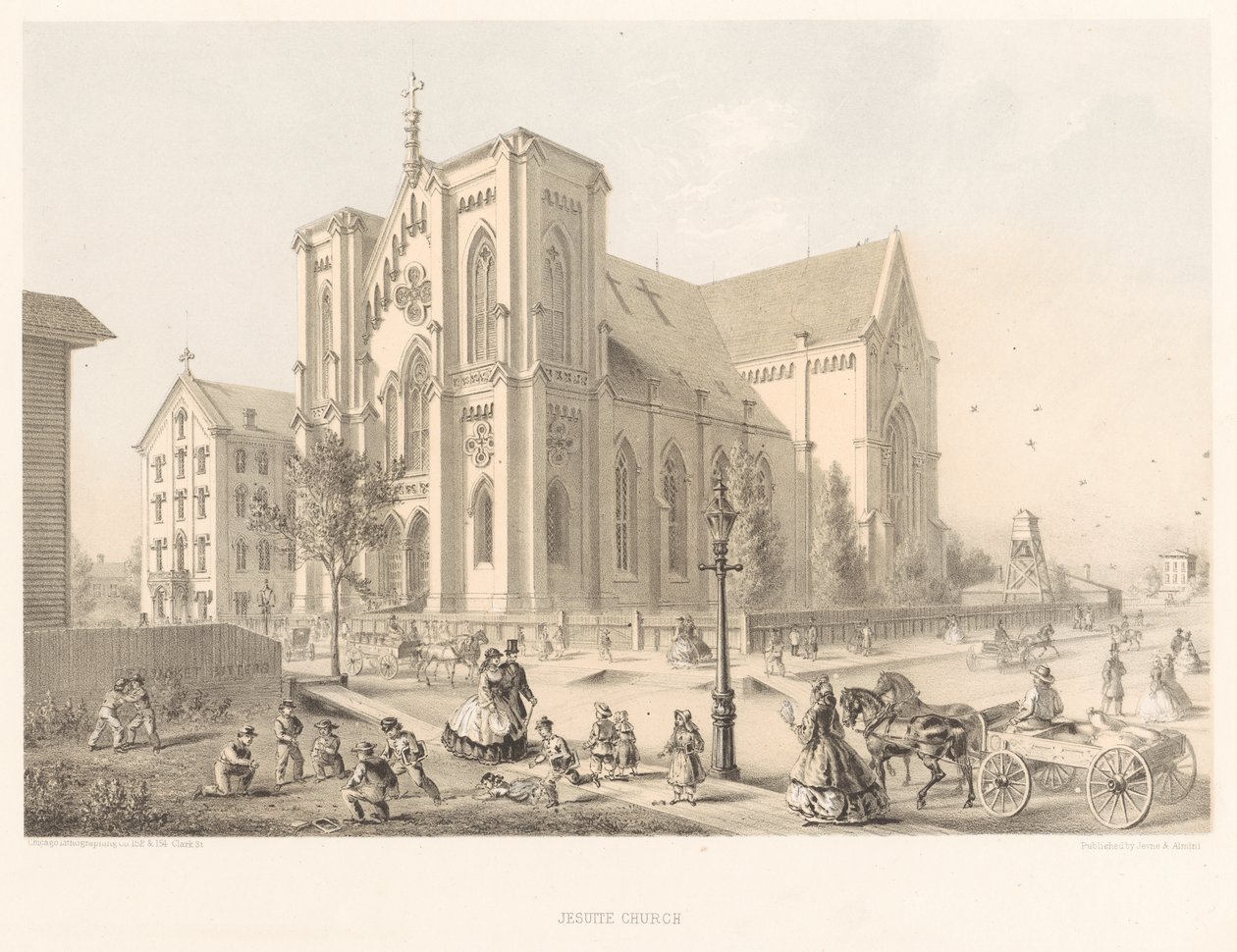 Jesuitenkirche, Kirche der Heiligen Familie, Chicago 1866 von American School