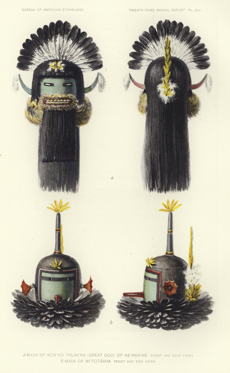 Maske von Kokko Thlanna (großer Gott) von Newekwe von American School