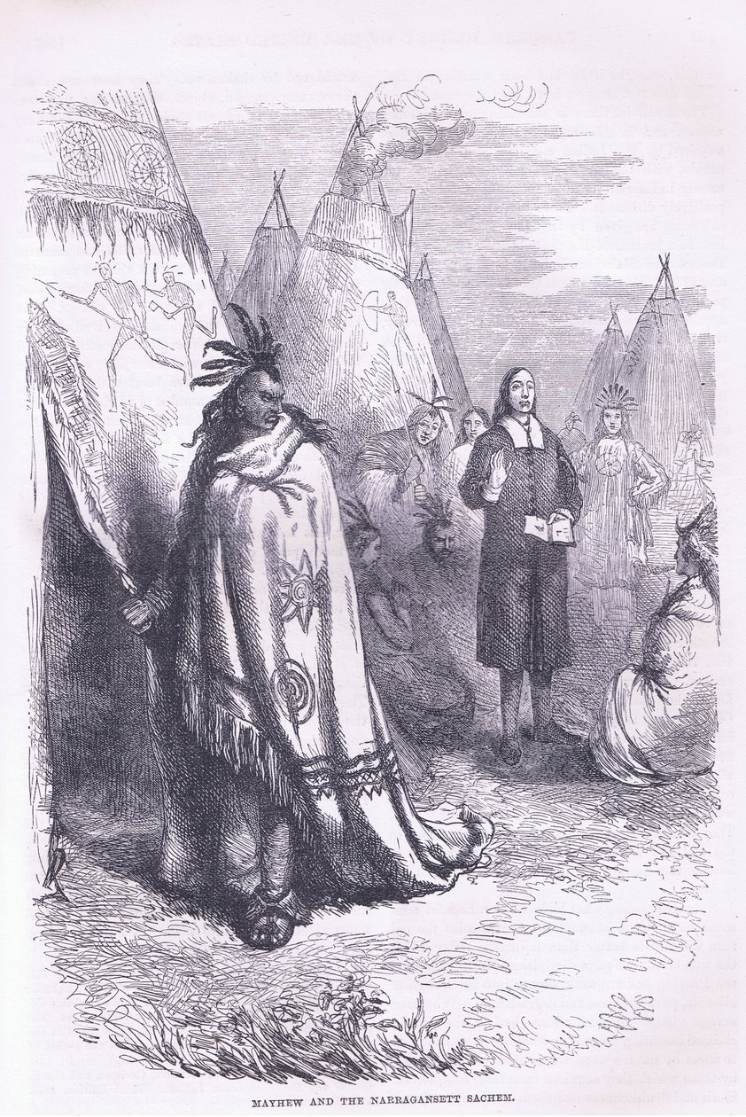 Mayhew und die Naragansett 1674, Illustration aus Cassell