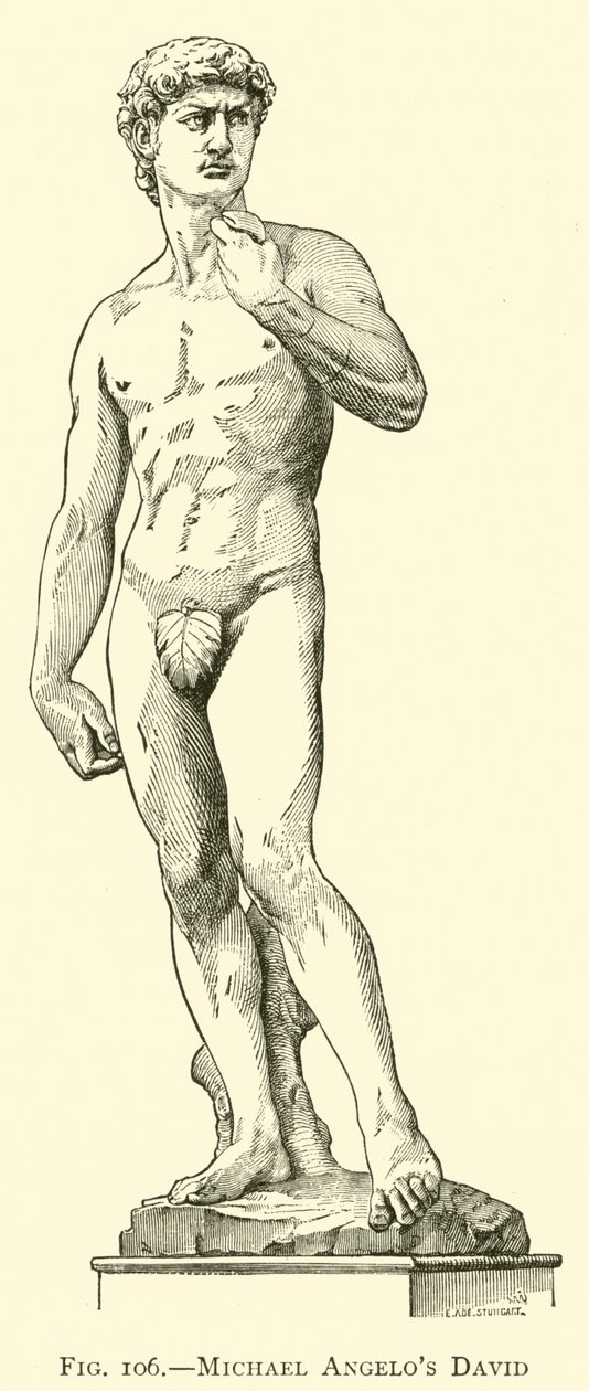 Michelangelos David (Gravur) von American School