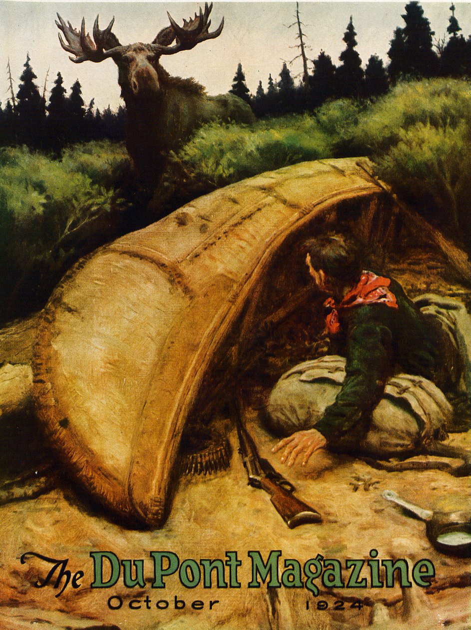 Elchangriff!, Titelseite des DuPont Magazins, Oktober 1924 von American School