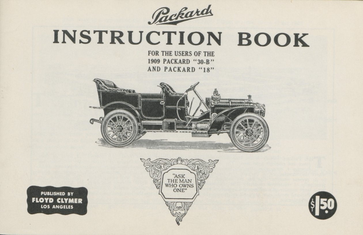 Packard Bedienungsanleitung für die Benutzer des Packard 30-B und Packard 18, 1909 von American School