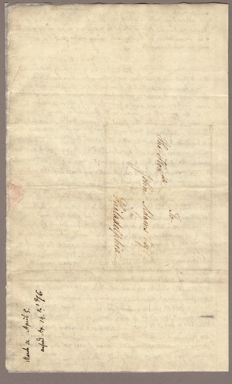 Seite 4, Brief von Abigail Adams an John Adams, 31. März - 5. April 1776 von American School