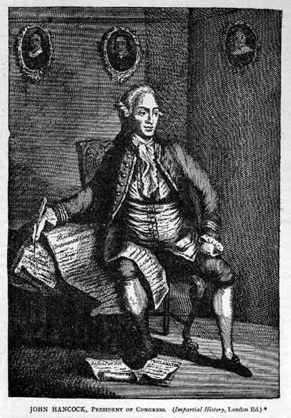 Porträt von John Hancock, aus der Impartial History, Bd. VII, London, veröffentlicht 1888 von American School