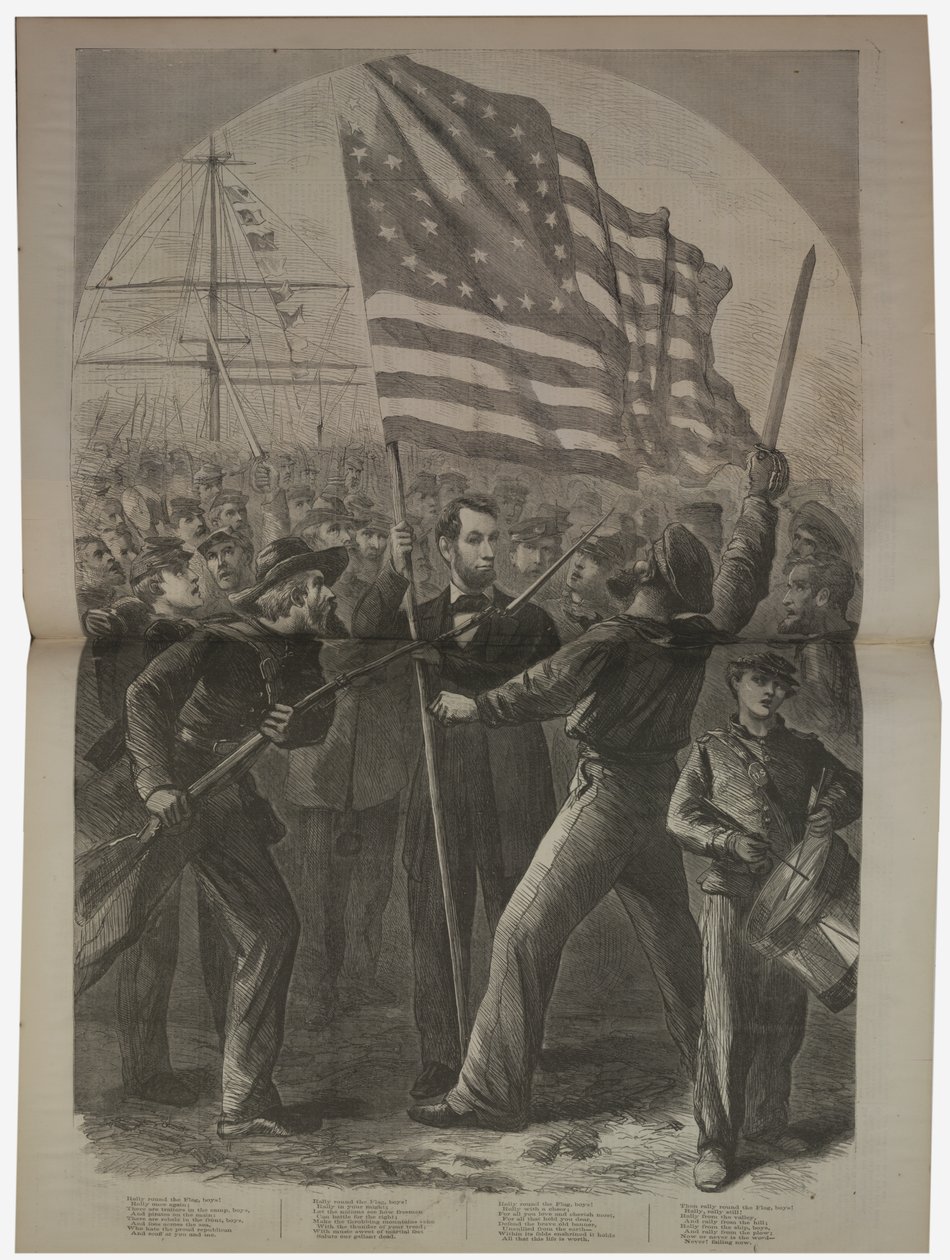 Präsident Lincoln beteiligt sich an der Schlacht von Fort Stevens, Illustration aus "Harper