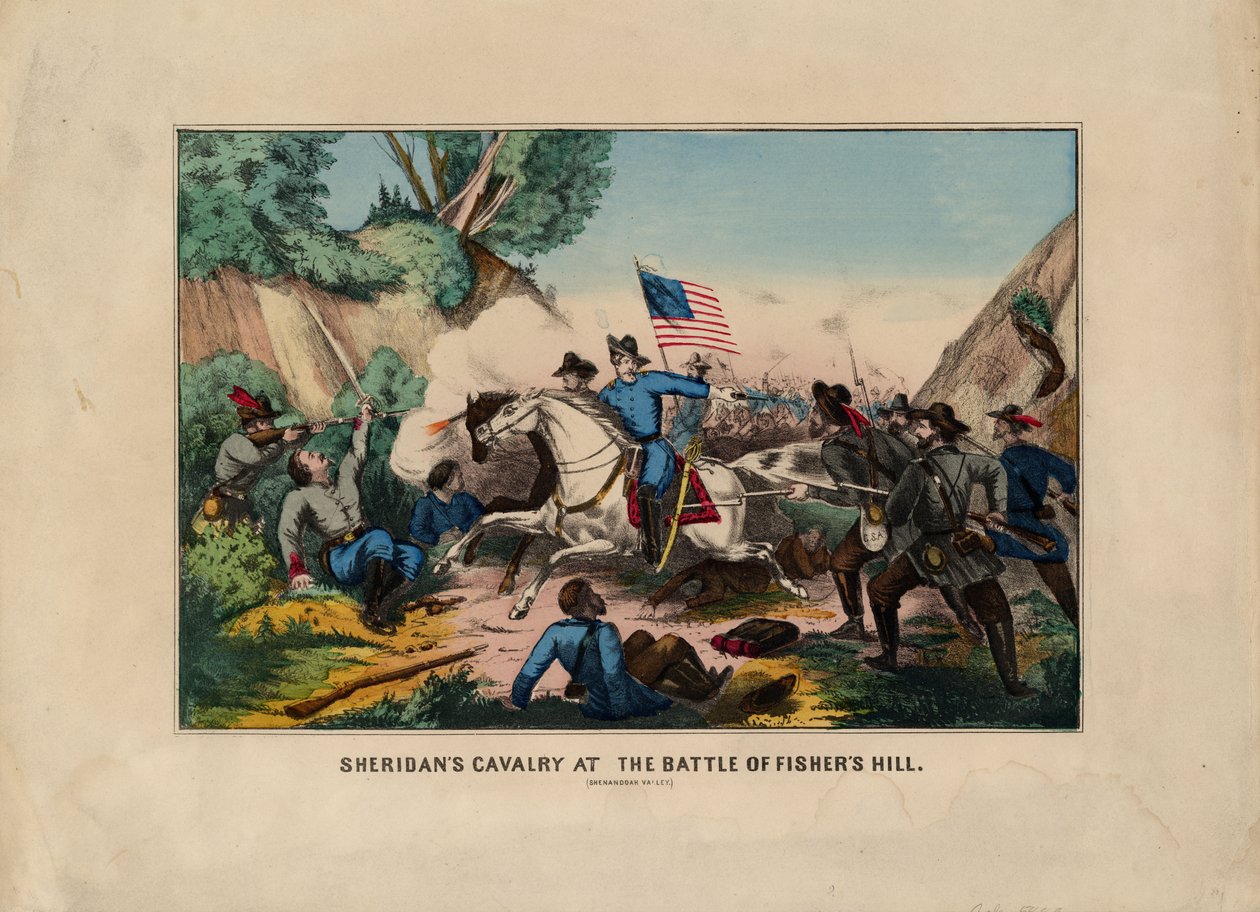 Sheridans Kavallerie in der Schlacht von Fishers Hill (Shenandoah Valley) von American School