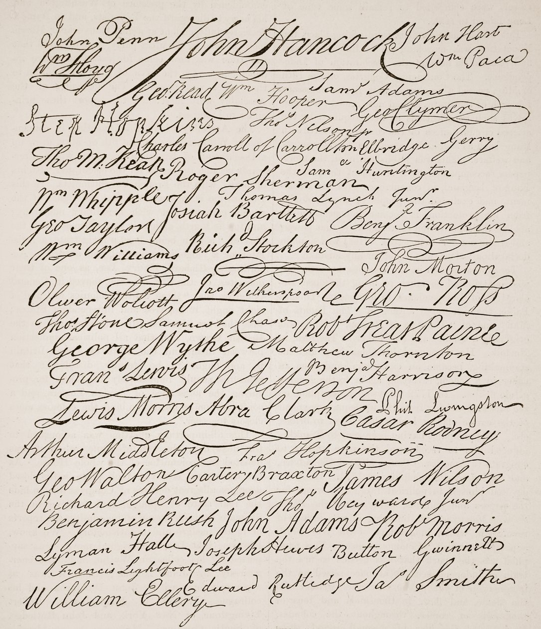 Unterschriften zur Unabhängigkeitserklärung, 1776, Illustration aus Cassells Illustrierter Geschichte Englands von American School