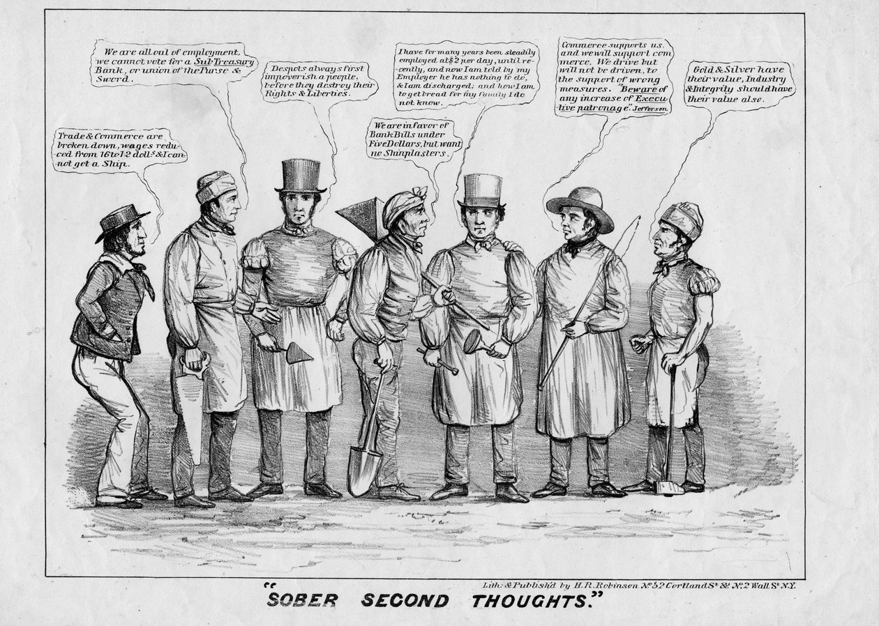 Nüchterne zweite Gedanken, veröffentlicht von H R Robinson, New York, 1839 von American School