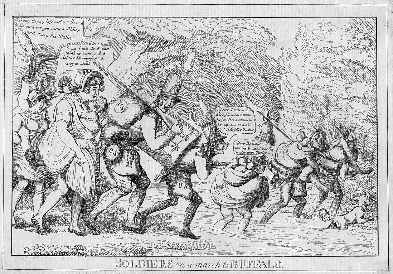 Soldaten auf dem Marsch nach Buffalo von American School