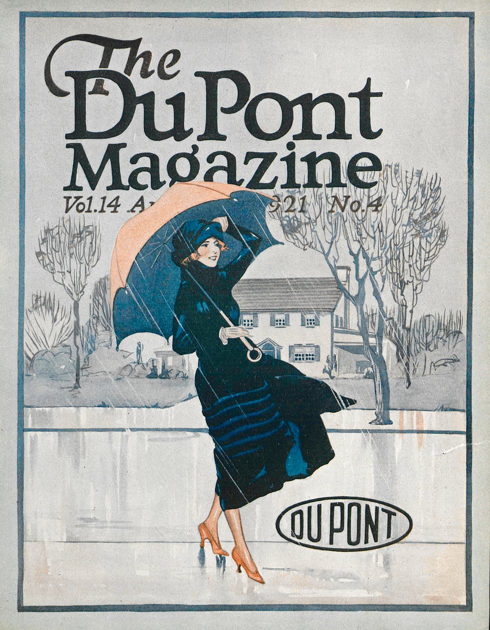Etwas Neues in Sportbekleidung, Titelseite des DuPont Magazins, April 1921 von American School
