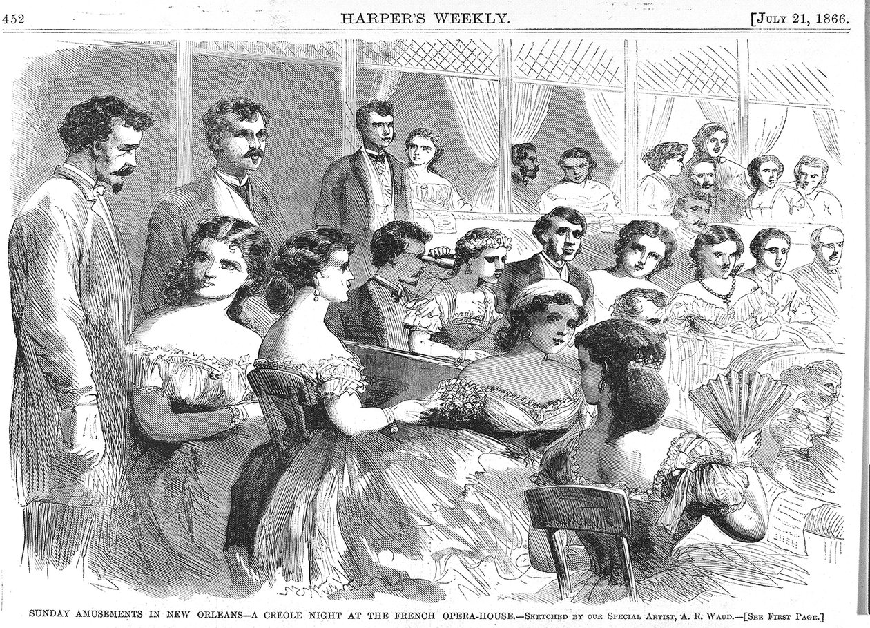 Sonntagsvergnügungen in New Orleans, Eine Kreolische Nacht im Französischen Opernhaus, 1866 von American School