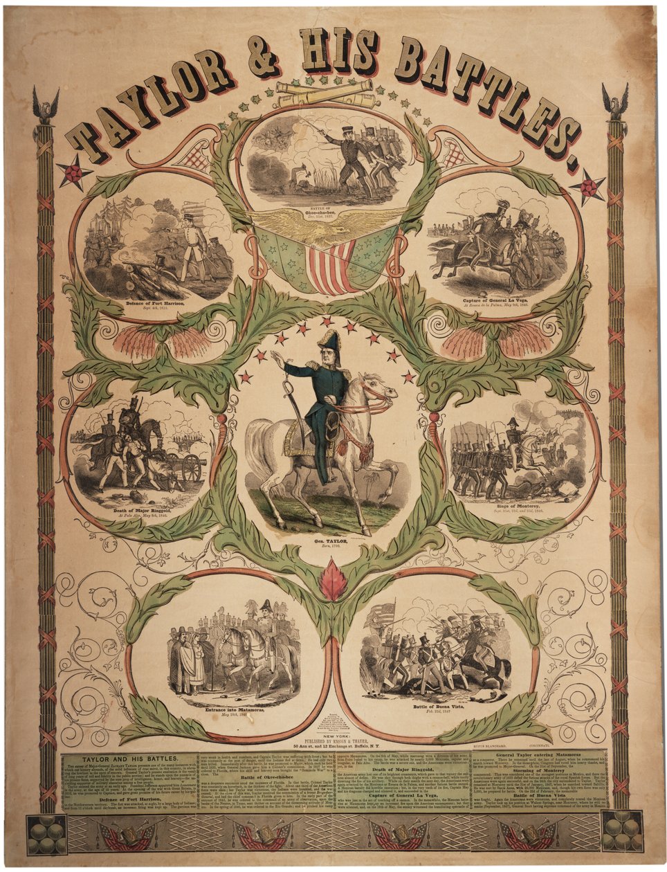 Taylor und seine Schlachten, gedruckt von Rufus Blanchard aus Cincinnati und veröffentlicht von Ensign & Thayer, New York, 1847 von American School