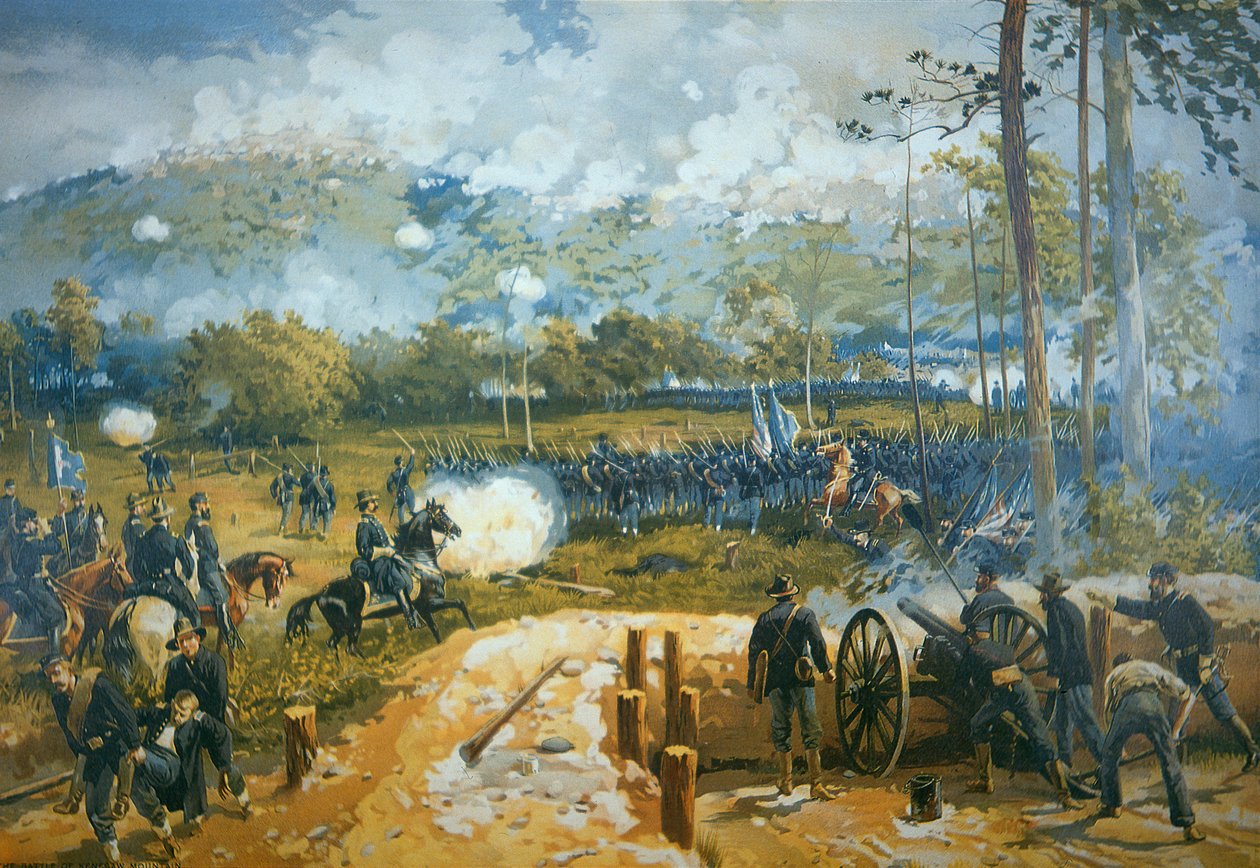 Die Schlacht am Kenesaw Mountain, 27. Juni 1864 von American School