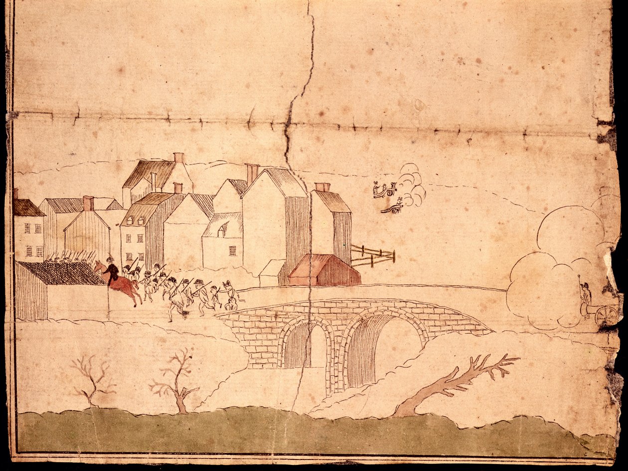 Die Schlacht von Lexington und Concord von American School
