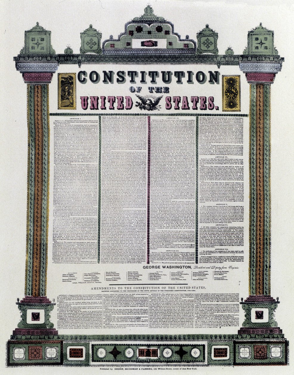 Die Verfassung der Vereinigten Staaten von Amerika, unterzeichnet 1787, angewendet 1789 von American School