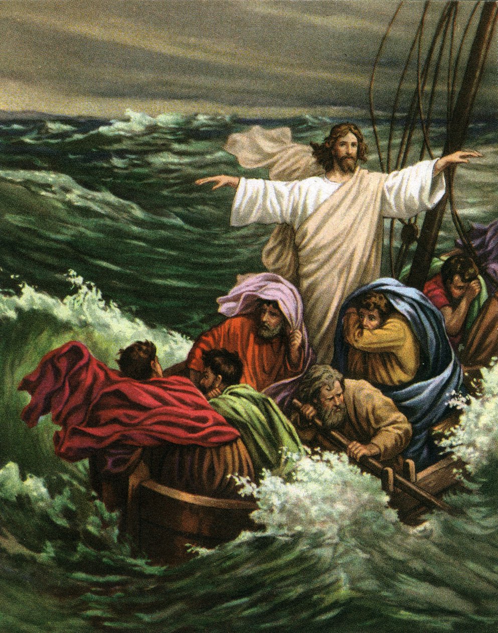 Das Wunder Christi, wie er den Sturm auf dem See Genezareth beruhigt von American School