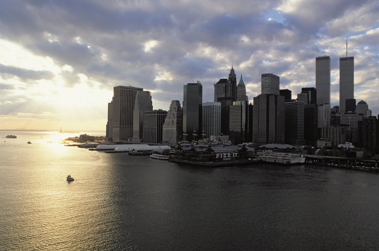 Blick auf das Finanzviertel über den East River von American School