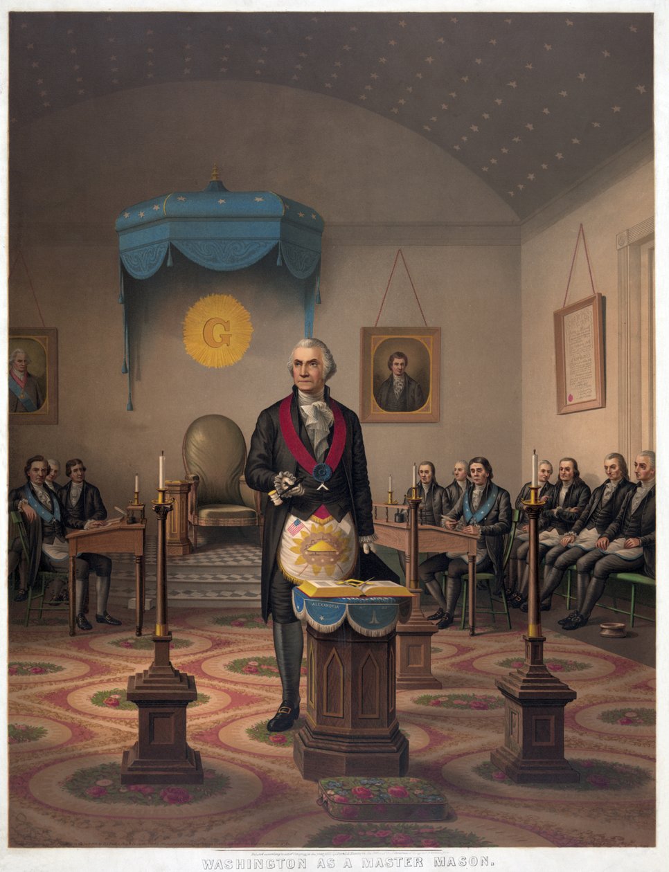 Washington als Freimaurer, veröffentlicht 1870 von American School