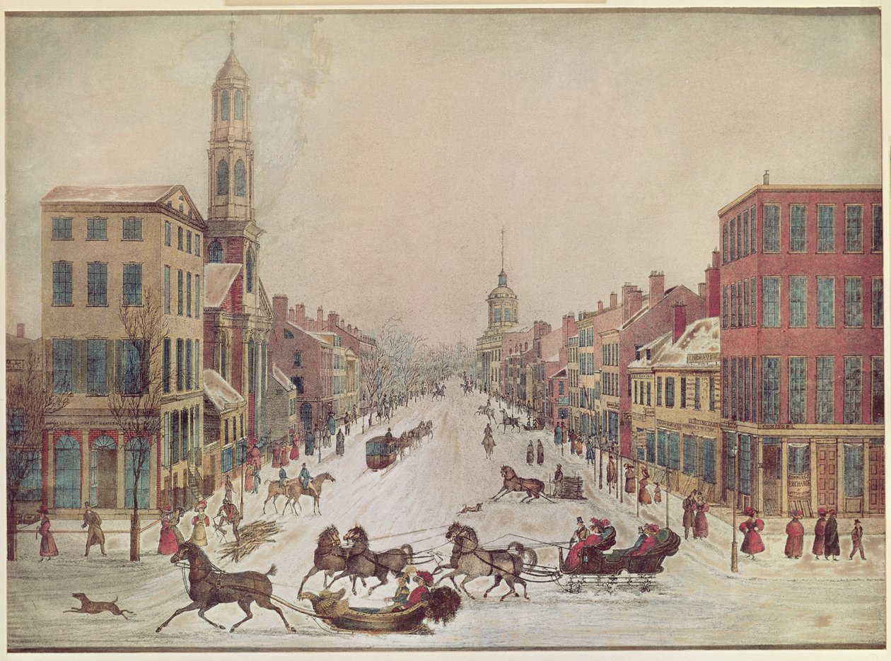 Winter an der Wall Street, 1834 von American School