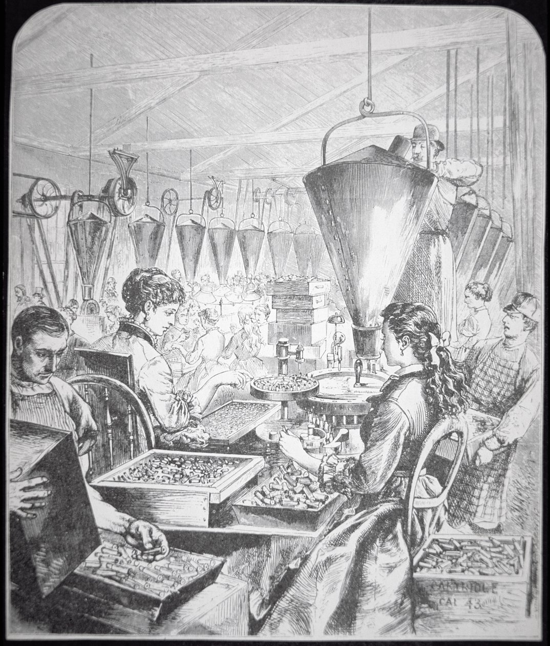 Frauen arbeiten in einer Munitionsfabrik, Bridgeport, Connecticut von American School
