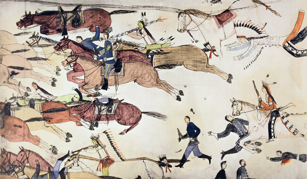 Schlacht am Little Bighorn, Montana, USA, 25.-26. Juni 1876 von Amos Bad Heart Buffalo